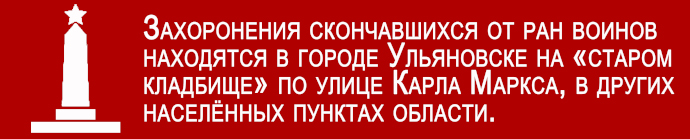Захоронения воинов, умерших от ран в госпиталях